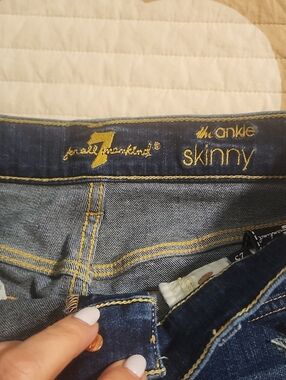 7 For All Mankind Dark Blue Skinny Ankle Jeans